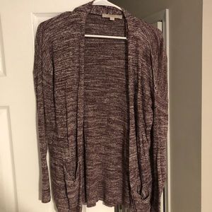 Heathered maroon cardigan